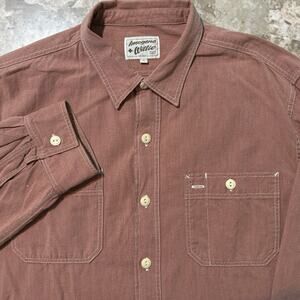 IMOGENE + WILLIE Shirt Mens XL Orange Chambray Selvedge Workshirt Long Sleeve